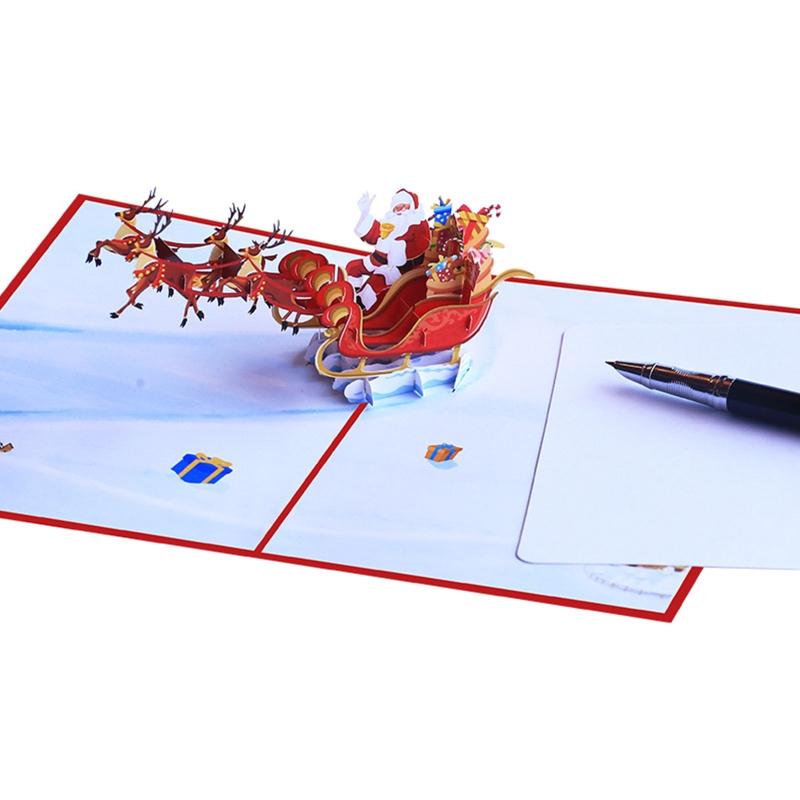 Novelty for Pop Up Greeting Cards 3D Christmas Cards Xmas Elements Greeting Card