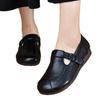 Retro women's shoes spring new comfortable beef tendon sole single shoes non-slip flat sole soft sole middle-aged and elderly mother casual leat