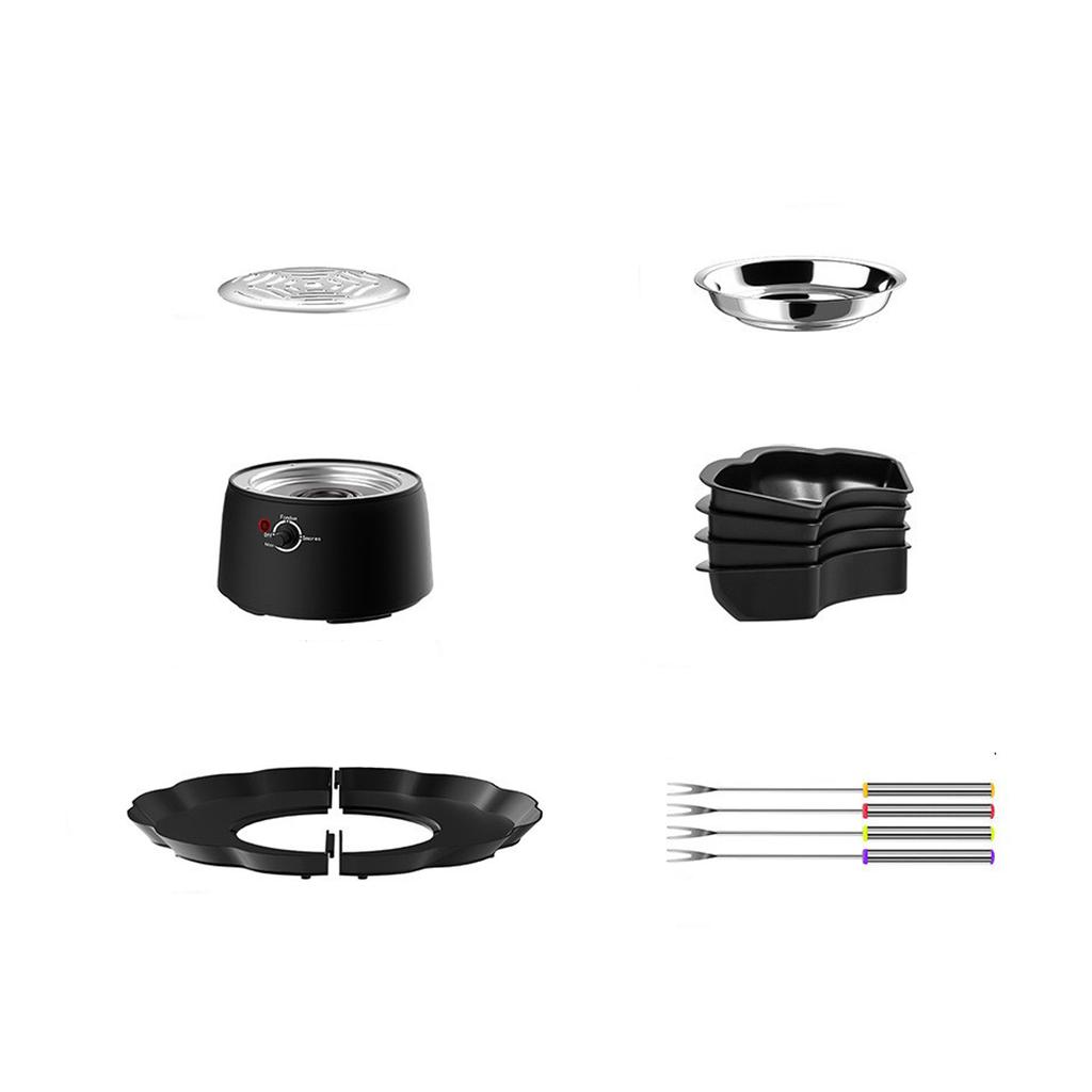 Chocolate Cheese Electric Cooker, Stainless Steel Electric Marshmallow Roaster, 2-in-1 With Snack And Fruit Platter