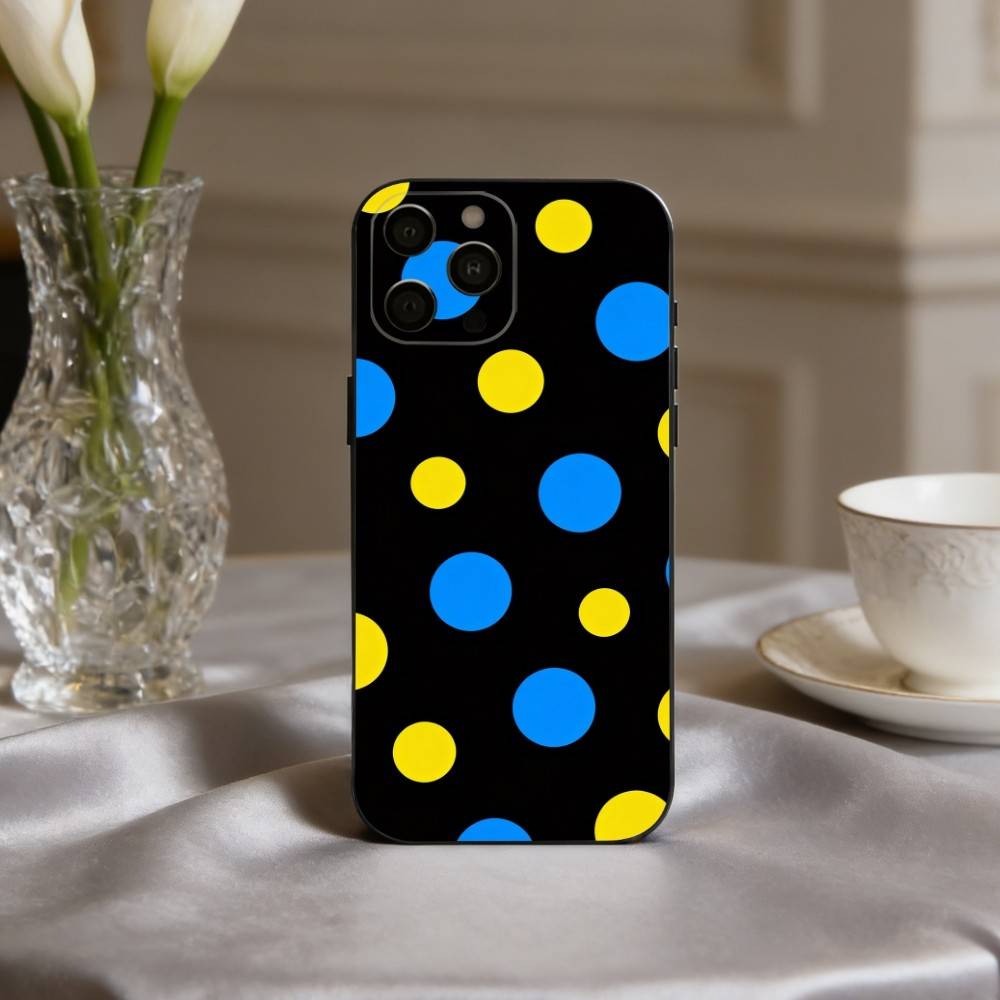 P-Polka D-Dot A-Art Phone Case For iPhone 17,16,15,14,13,12,11 Plus,Pro Max,XS,Soft Silicone Black Cover