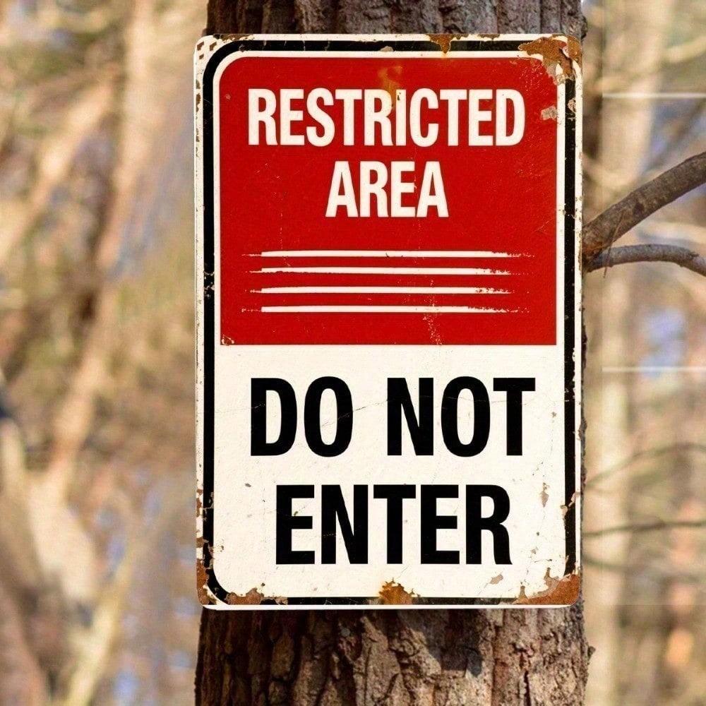 Metal Wall Sign Private Property No Entry Prohibited Sign Metal Plate for Garage