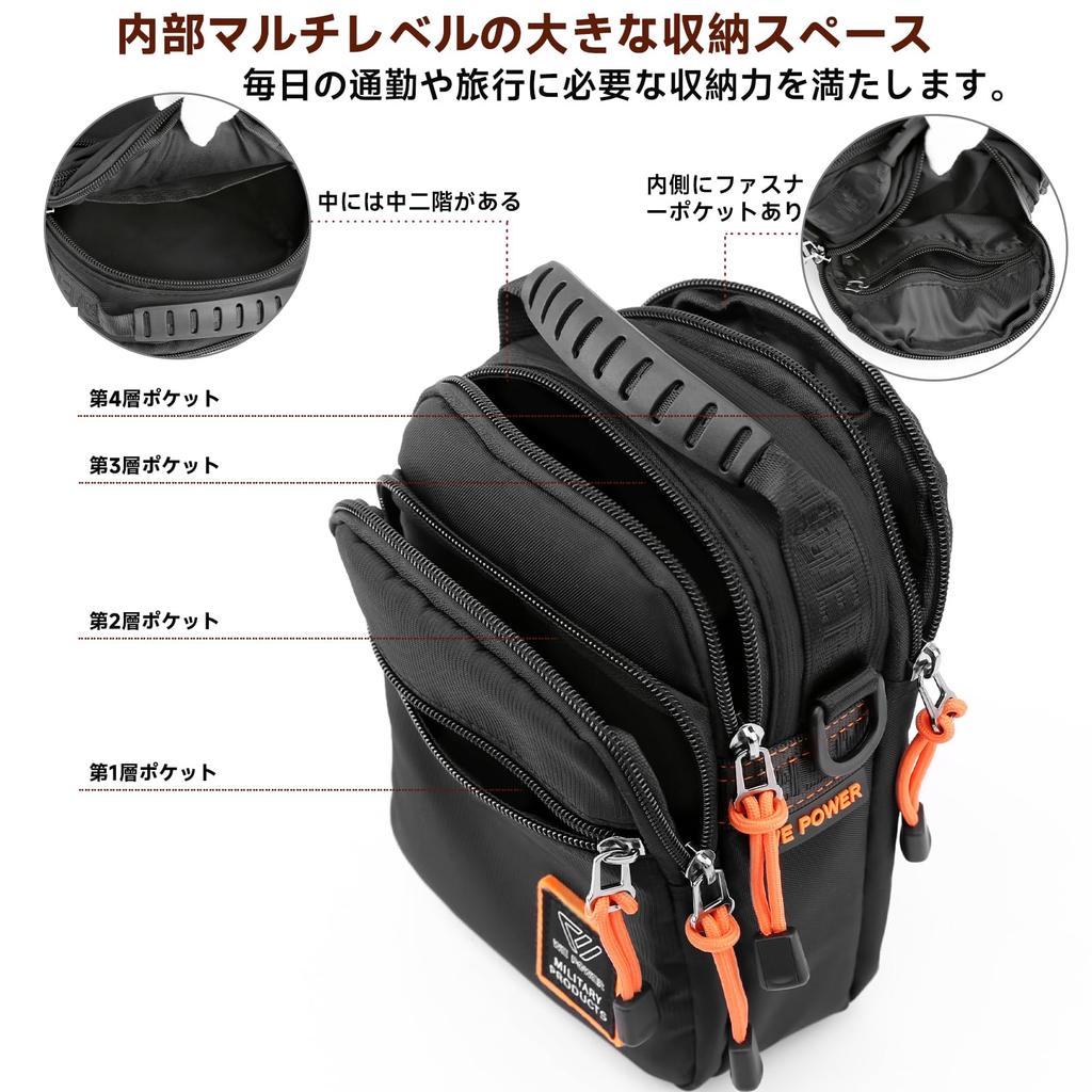 iBUTSARU Shoulder Waist Shoulder Crossbody Popular for Business and Commuting Men's Bag, Bag, Handbag, Bag, Bag, Waterproof, Small, Lightweight, Mini,