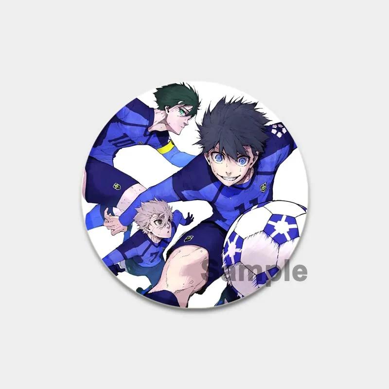 

32/44/58 мм Круглые синие кнопки-застежки в виде аниме-персонажа из мультфильма Isagi Yoichi Брошь на заказ Прикрепляемый значок Аксессуары для косплея Ювелирные изделия Подарки 44mm