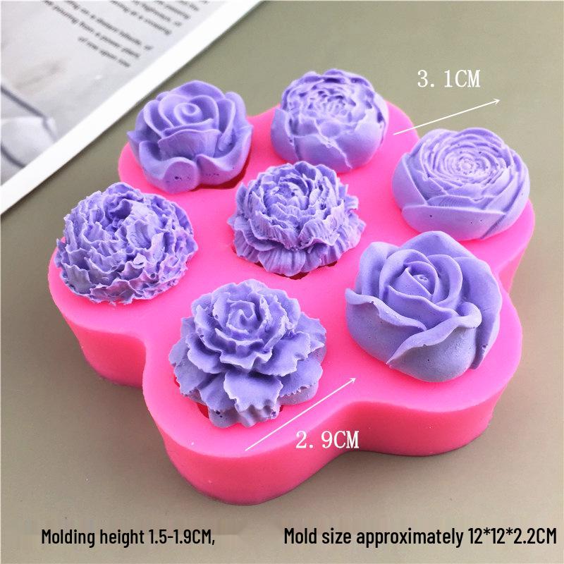 

Трансграничный День святого Валентина и День матери Роза Пион Мастика Украшение для торта Силиконовая форма