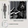 1pc Superhero Shower Curtain with Hooks - Black and White Cartoon Design, Polyester, Machine Washable, Ideal for Bathroom Deco