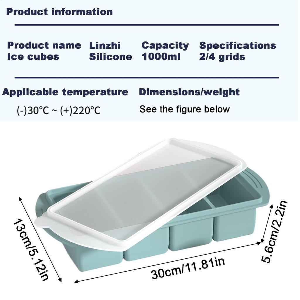 Food Freezer Molds Silicone Portion Freezing Trays 4-Cavity Kitchen Container Hot Days Tool for Wine Champagne Restaurant