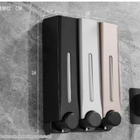 Wall-Mounted No-Drill Triple Soap Dispenser