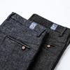Autumn Winter Men 'S Thick Casual Pants Business Small Straight Gray Elastic Trousers Male Brand Clothing