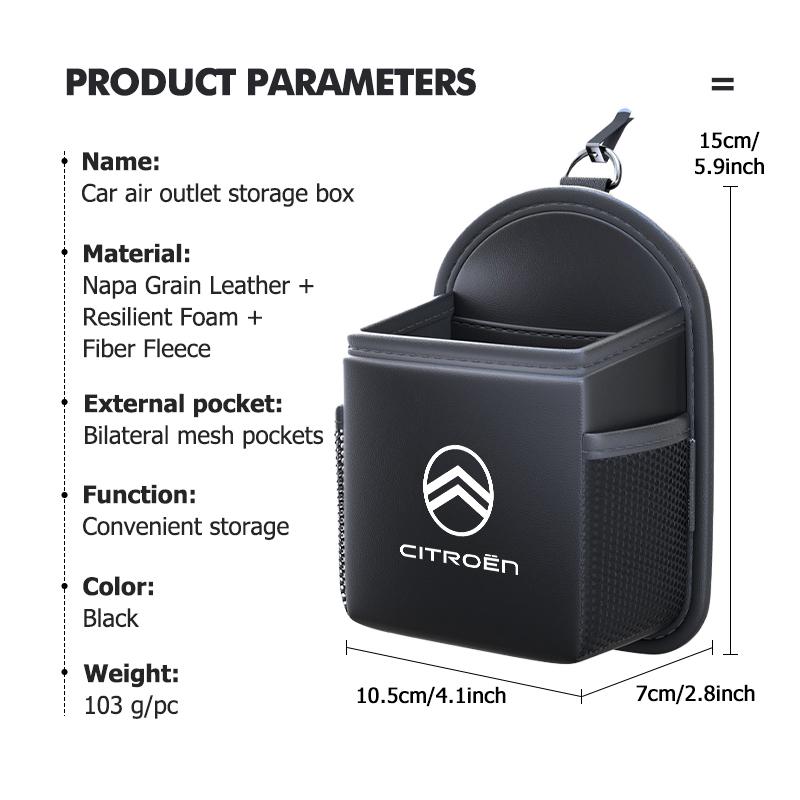Leather Car Air Outlet Storage Bag Phone Hanging Bag Supplies For Citroen Jumper Celysee Cactus Picasso Aircross Saxo Grand aje256