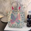 Cute Cartoon Knitted Bucket Bag Handmade Large Capacity Wrist Bag Woven Ring Buckle Shoulder Bag for Women Girls