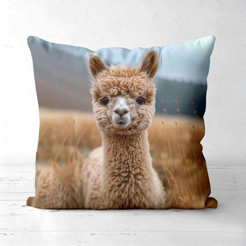 Cute Llama And Sheep Pattern Decorative Cushion Covers Polyester pillowcase, sofa decorative cushion cov Headboard Pillow
