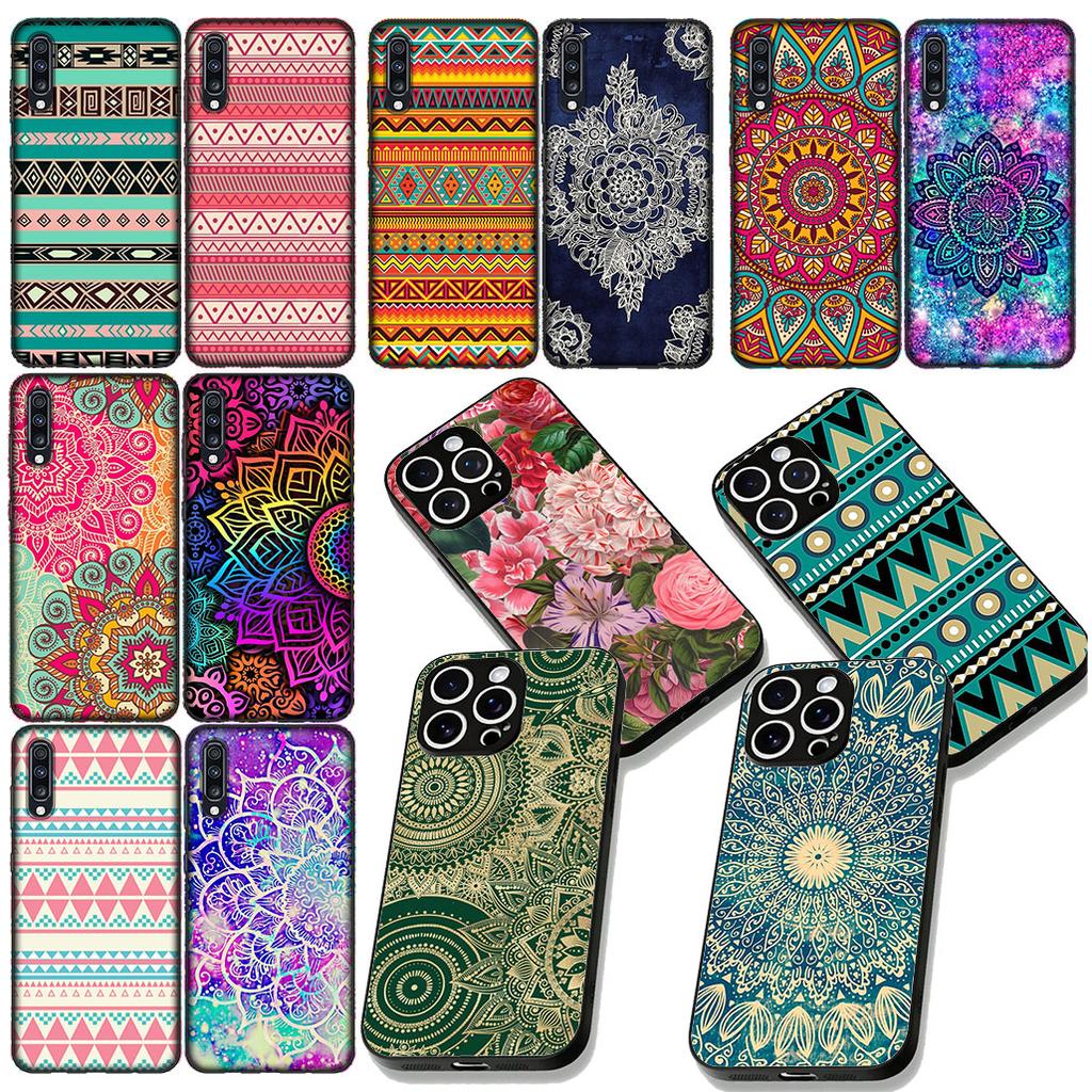 Mandala Texture Rose Flower Phone Case for Apple iPhone 16 17 Air 14 15 Pro Max Plus 16+ 16E 14+ ProMax Protective Cover