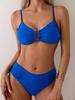 2025 Solid Color Two-Piece Bikini European & American Style