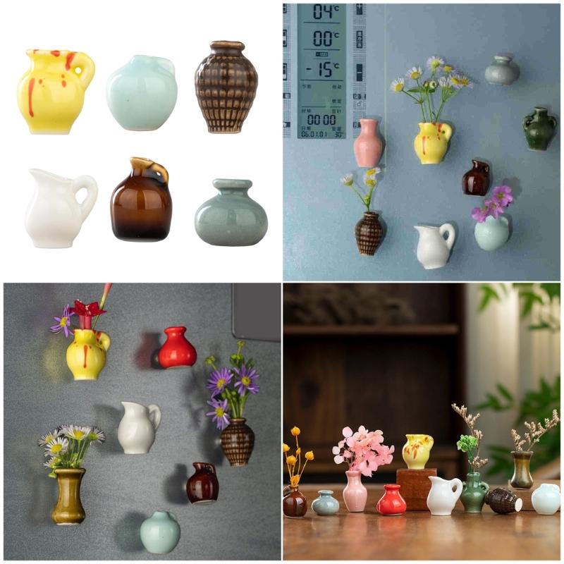 Refrigerator Magnets Creative Vase Fridge Magnets Decorative Magnets for Office Kitchen Classroom Locker Whiteboard