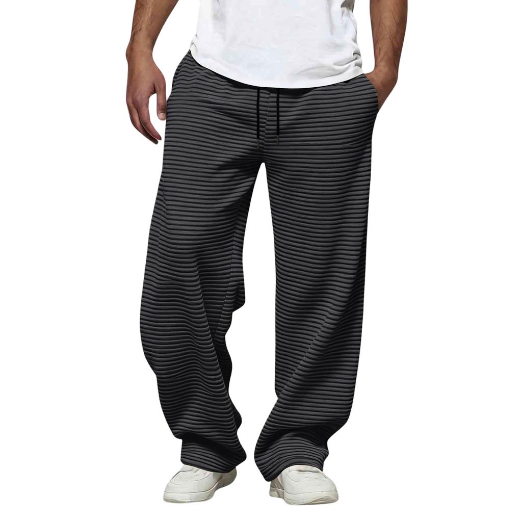 Men's Relaxed Fit Stretch Waist Drawstring Lightweight Breathable Casual Pants
