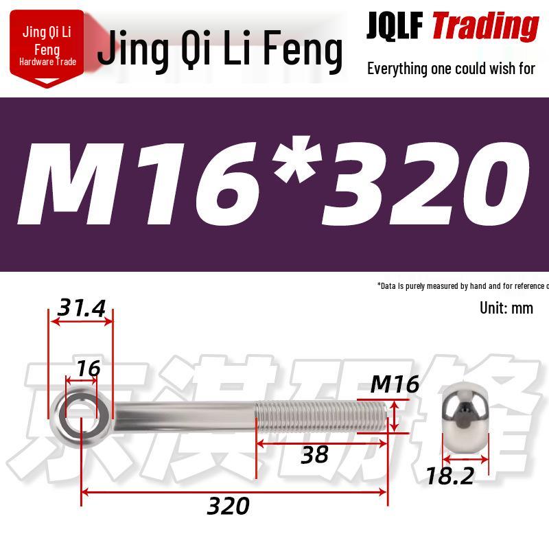 Stainless Steel GB798 Eye Bolt, Full Series M5-M16