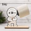 Spooky Bathroom Tissue Storage 2Pcs Halloween Paper Towel Holder, Cartoon Animal Tabletop Roll Dispenser, Wooden Cute Bat Organizer Stand for Kitchen