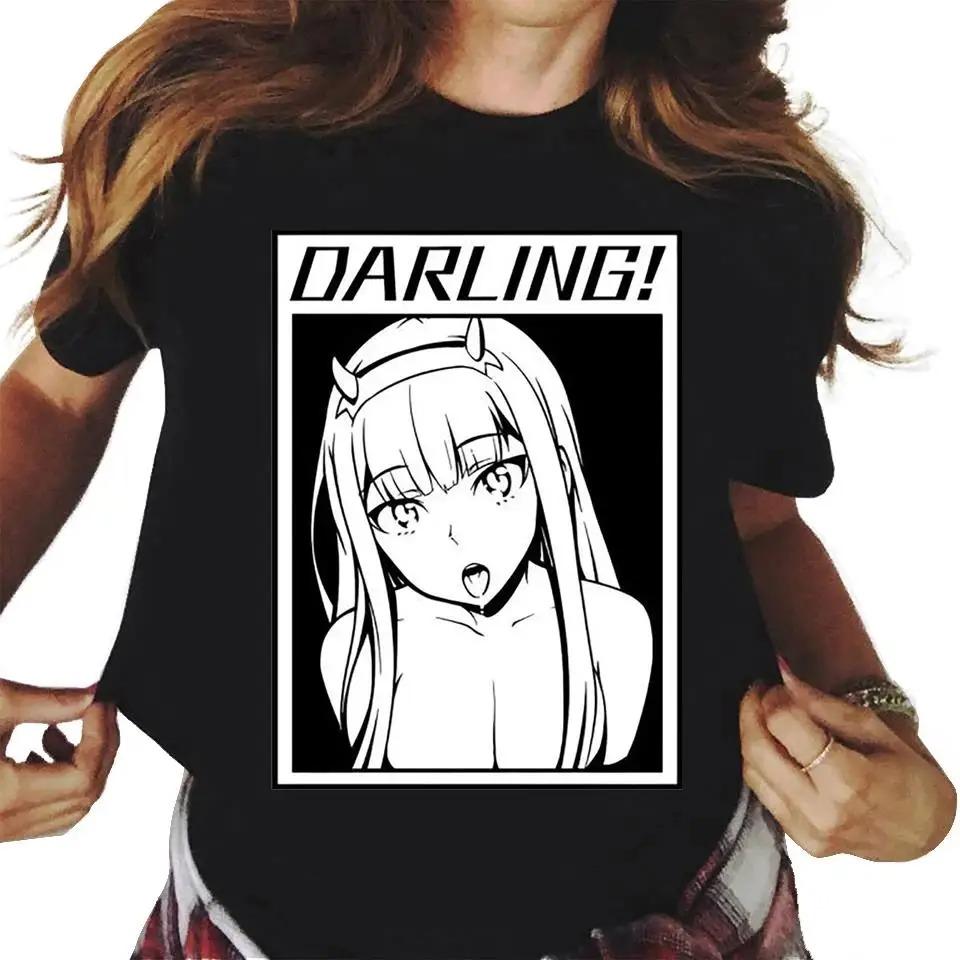 

2026 Anime Darling In The Franxx Zero Two Print T Shirt Unisex Fashion Casual Streetwear Short Sleeve Plus Size Unisex T Shirt S