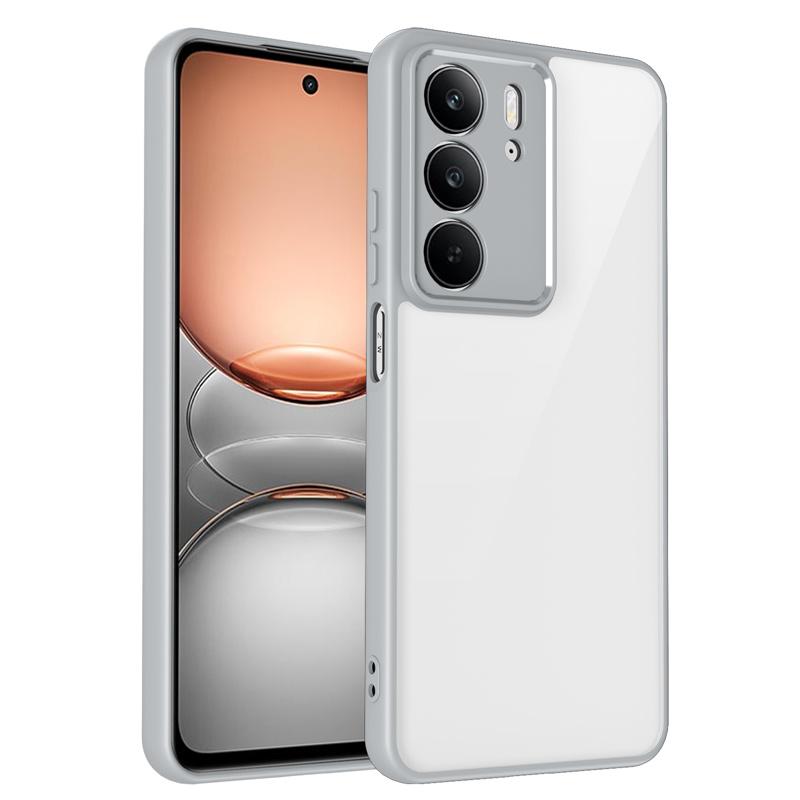 

Чехол для Realme C75 4G RMX3941, гальванизированный бампер, противоударная прозрачная задняя крышка, твердый матовый чехол для телефона для Realme C75 RealmeC75 4G RMX3941 Pc + tpu&Realme C75 4G серый