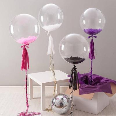 ?????10pcs 11-24inch Transparent Bobo Bubble Balloon Clear Inflatable Air Helium Globos Wedding Birthday Party Decoration Baby Shower ADM