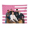Santos Bravos Pink American Flag Tapestry Boy Band Wall Hanging Decor for Bedroom Living Room Dorm Perfect Gift for Fans