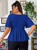 Top Casual Estivo da Donna Taglie Forti con Scollo a V e Maniche Corte