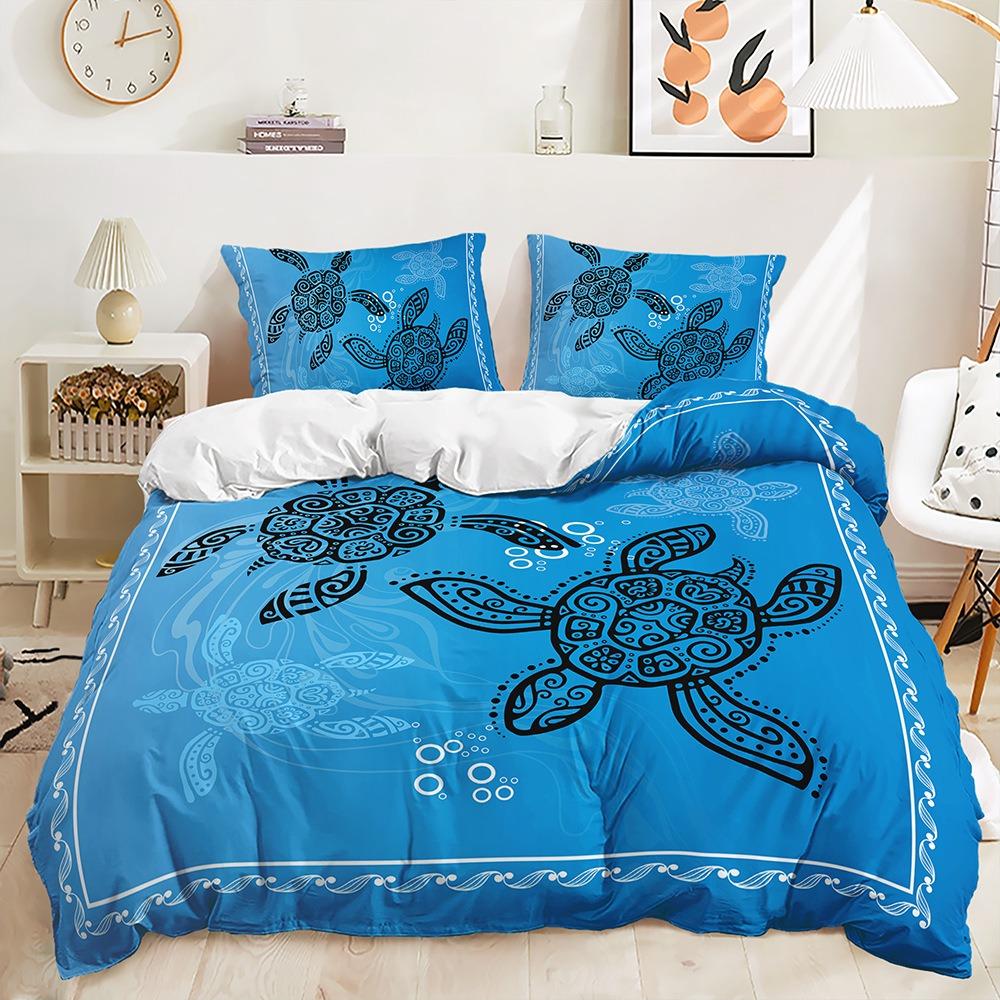 3D Turtle Pattern Duvet Cover Pillowcase Marine Animal Themed Bedding Set King Size Bed Twin Bed Full Double Bed Bedroom Decoration