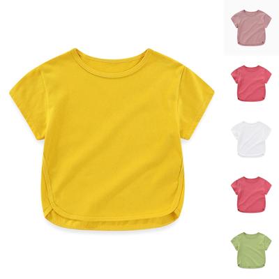 Summer Children's Fashionable Loose Cotton Short Sleeved T-shirt Candy Colored Top