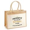 Jute Tote Bag with Pocket Property of the Best Gift Manager Female Colleague, Retirement Secret Santa | Shopping Bag Groceries