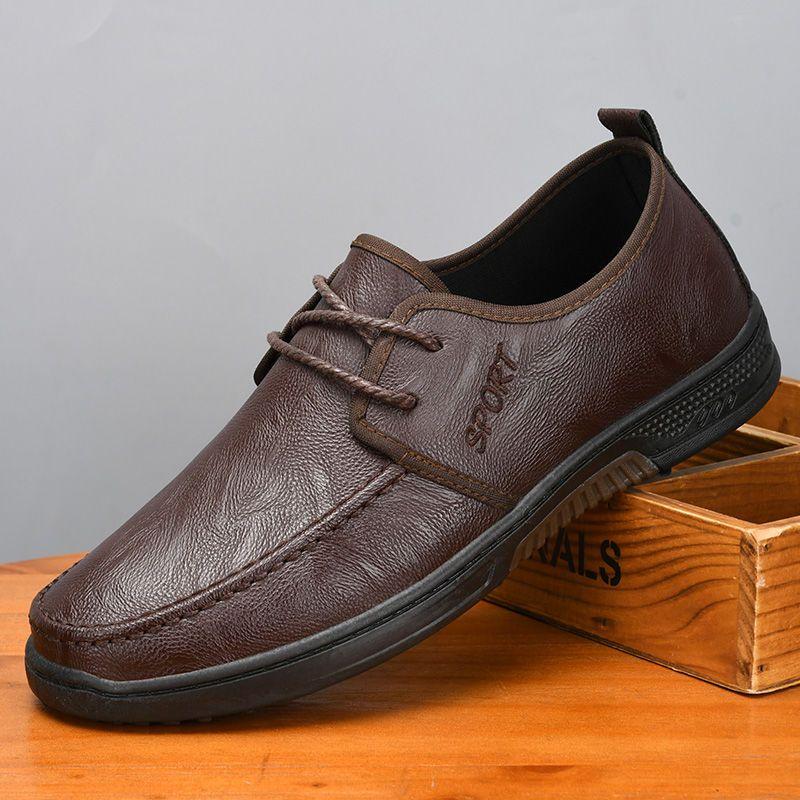 

Мягкая Дышащая Обувь из Кожи с Круглым Носком для Мужчин Мода 2025 Социальная Обувь Предложение Высокое Качество Ретро Тренд Мужская Повседневная Обувь Распродажа 44