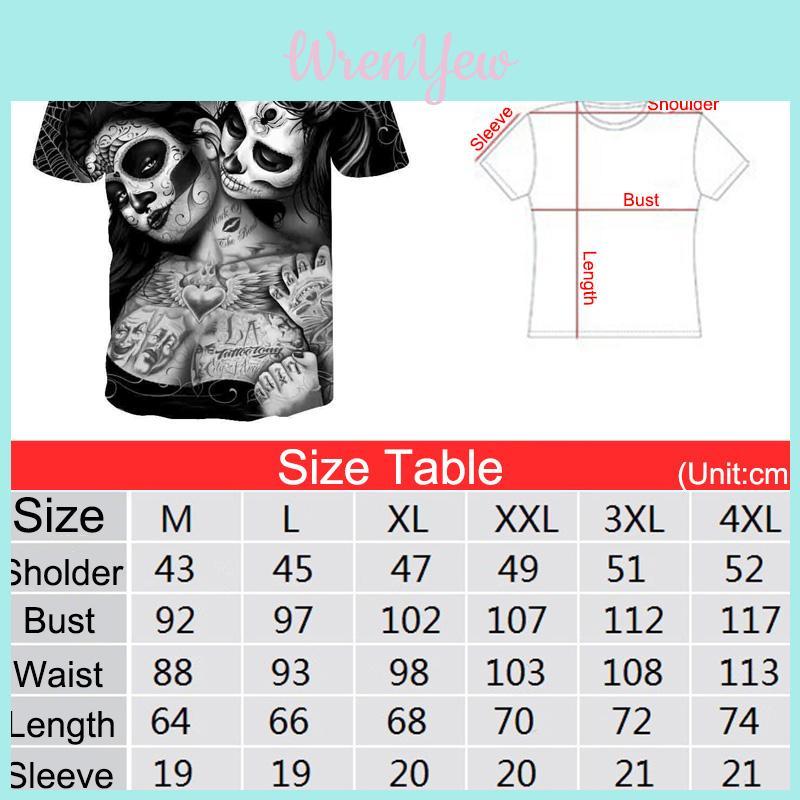 Premium Quality Unisex Summer Short Sleeve O-neck Clown 3d Print T-shirt For All