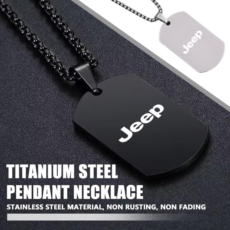 For Jeep Minimalist Titanium Steel Pendant Stainless Steel Non Fade Necklace Cherokee Wrangler JK Gladiator Compass Renegade AKP1
