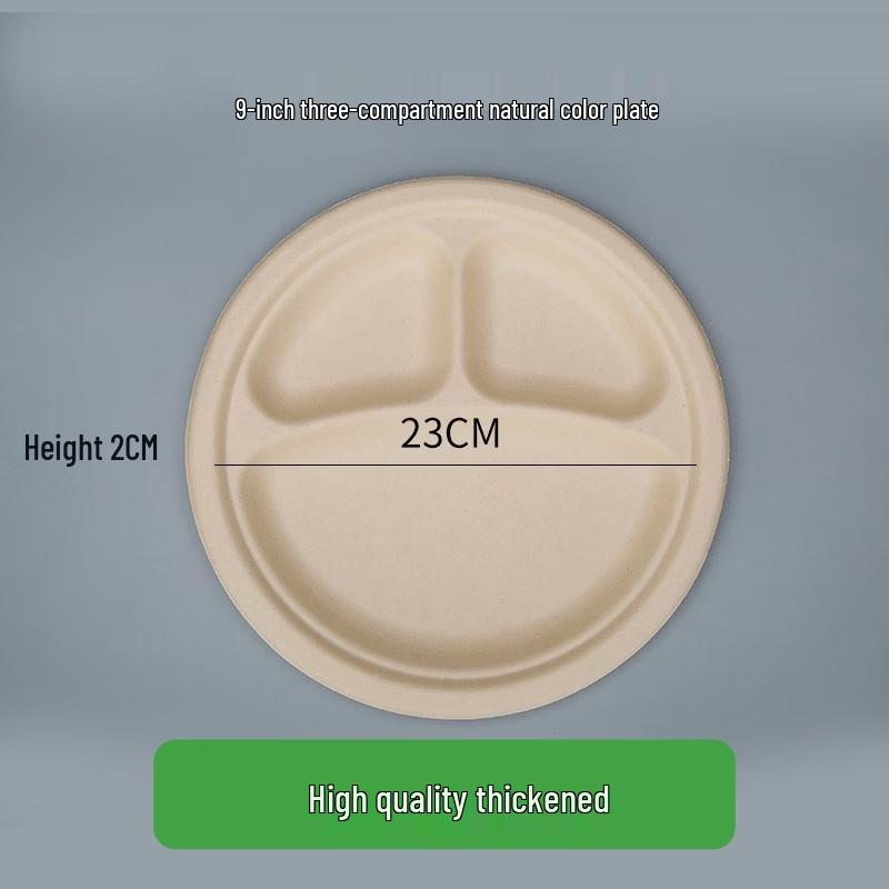 Yingtang 9-inch 3-Compartment Disposable Plates