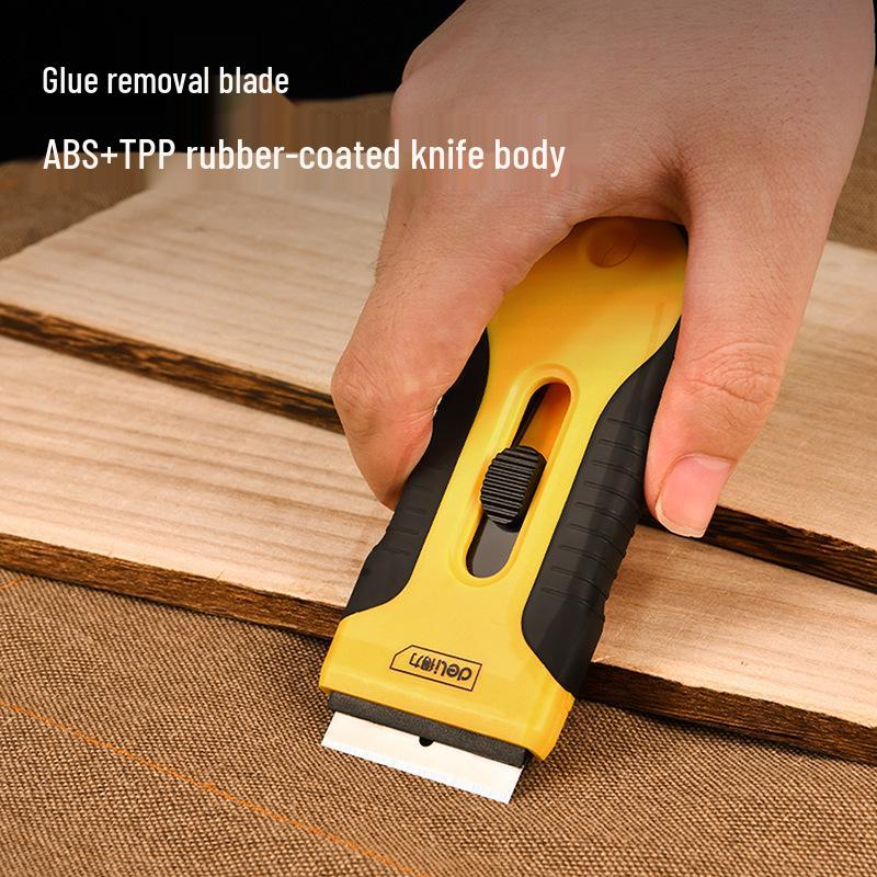 Deli Tools DL365105 Mini Scraper: Glue, Paint & Sticker Remover for Glass & Walls