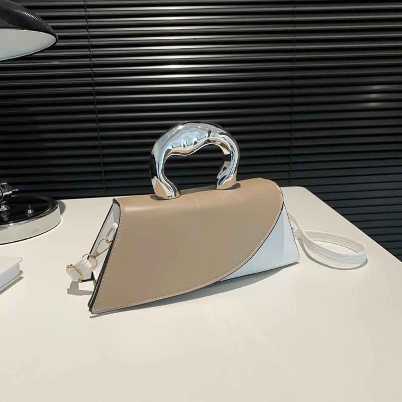 Spring Casual Simple Messenger Personality Fashion Texture Color Matching New Contrasting Color Portable Small Square Bag Women