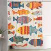 Watercolor Fish Shower Curtain Set | Non-slip Bath Mat, Toilet Seat Cover, 12 Hooks, Bathroom Decor, Housing Gifts
