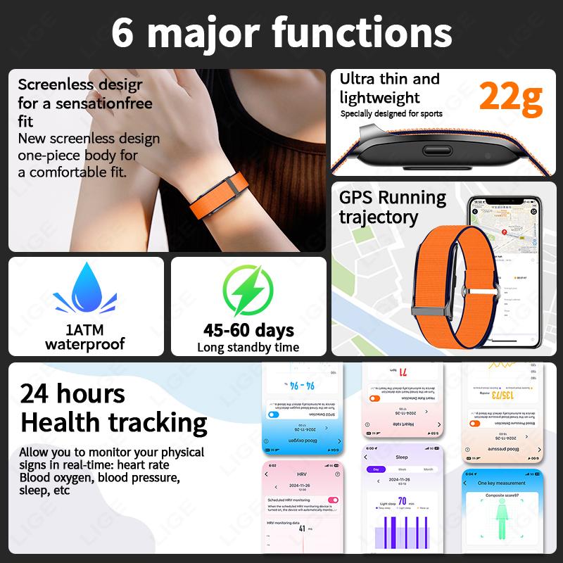 No Screen Smart Watch Men  New Smart Band Women Heart Rate Sleep Smartwatch Waterproof Bracelet Sport Fitness Tracker