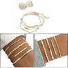 4er-Pack Buntes Perlenarmband Perlenarmband Rundperlenarmband Handgefertigt Verstellbarer Schmuck Geschenk für Stilvolle Frauen