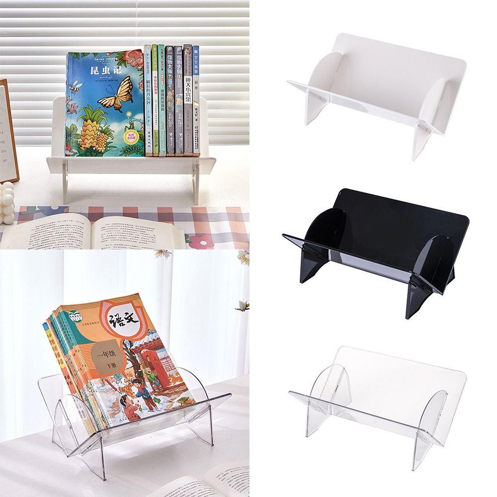 

Прозрачная настольная книжная полка для хранения книг, перекошенная подставка для чтения, стеллаж для хранения книг с картинками, стол