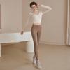Women's Spring Yoga Suits: Chest-Pad Sports Top, Slimming Blouse, Pilates Fitness, Long Sleeve