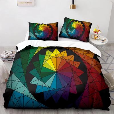 Geometry King Queen Duvet Cover Colorful Pattern Bedding Set For Kids Teens Boys Adult Abstract Art 2/3Pcs Polyester Quilt Cover