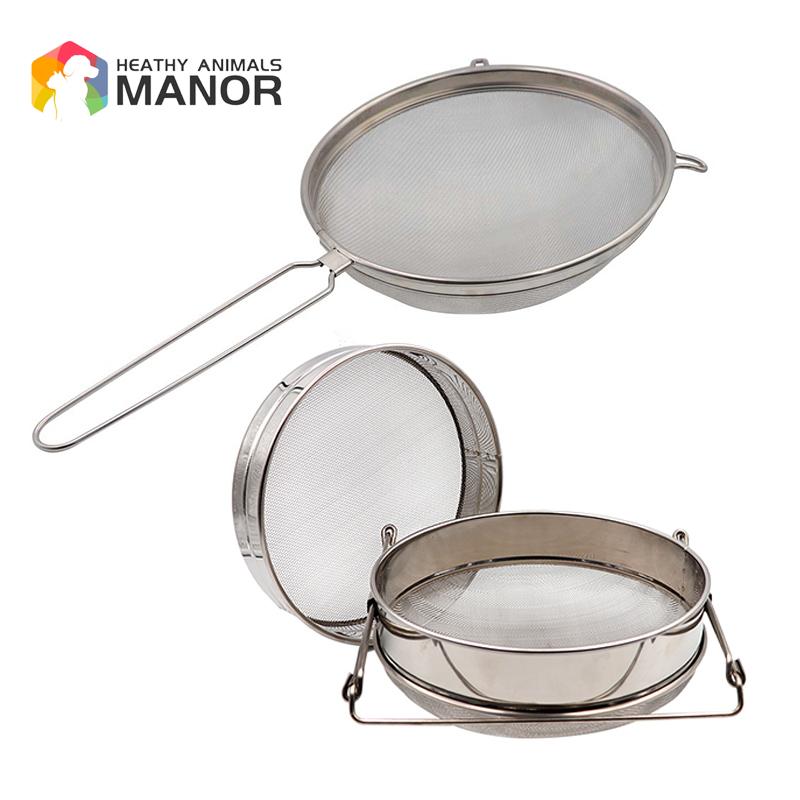 Stainless Steel Bee Honey Filter Strainer Machine Tool Extractor Double-Layer Honey Sieve Filtration Beekeeping Tools