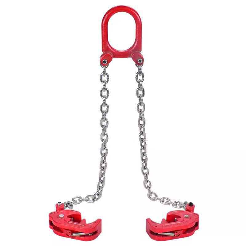 Forklift Double-Chain Oil Drum Lifting Clamp with Hook