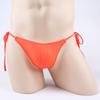 Men's Sexy Lace-up Ice Silk Low-Rise Transparent Briefs