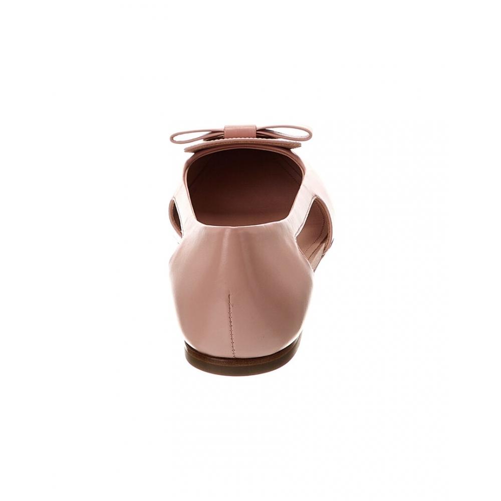 Salvatore Ferragamo Ferragamo Terea Leather Flat Pink