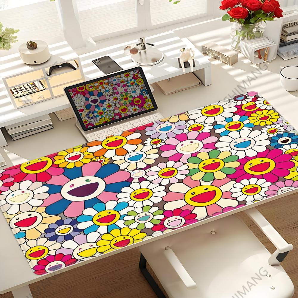 Flower TTakashi Art MMurakami Large XXL Table Mat Student Mousepad Gamer Computer Keyboard Pad Games Pad Desktop Mat
