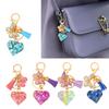 Lovely Butterfly Keychain Shiny Sequin Filled Resin Keyring Handbag Charm Car Key Chain Heart Bag Charm Decorations