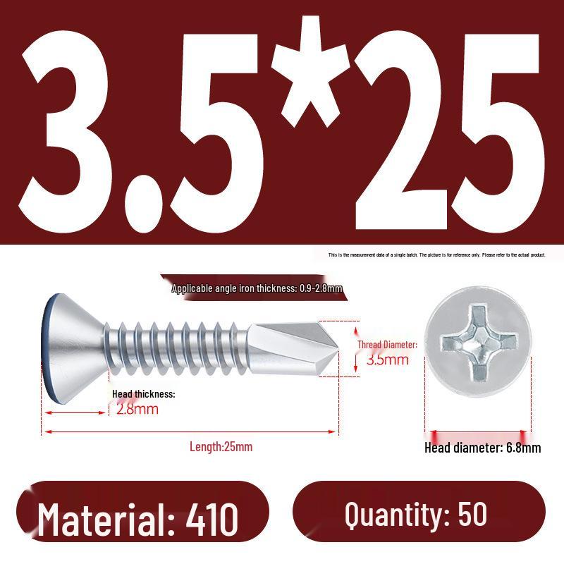 Phillips Flat Head Blue Zinc Plated Stainless Steel Self-Drilling & Self-Tapping Screws M3.9-M5.5