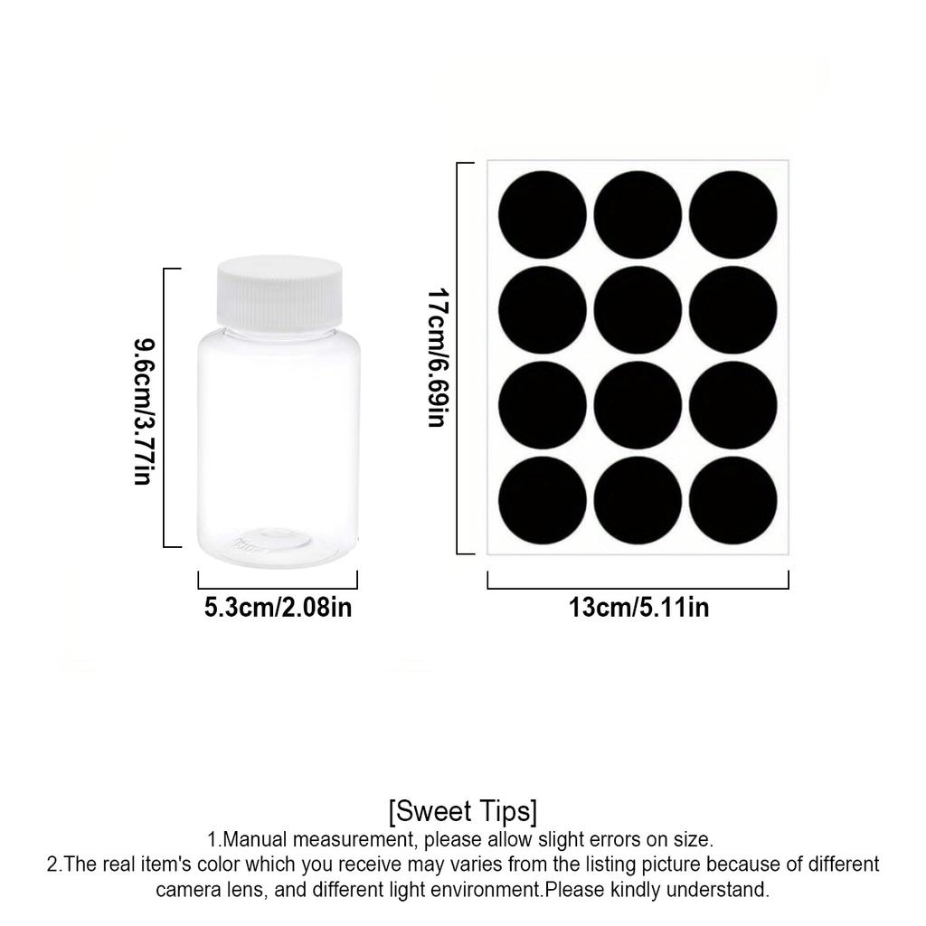 10Pcs Mini Plastic Bottles with Labels, 150ml Reusable Empty Bottles with Lids, Small Ginger Bottles, Refillable Juice Bottles