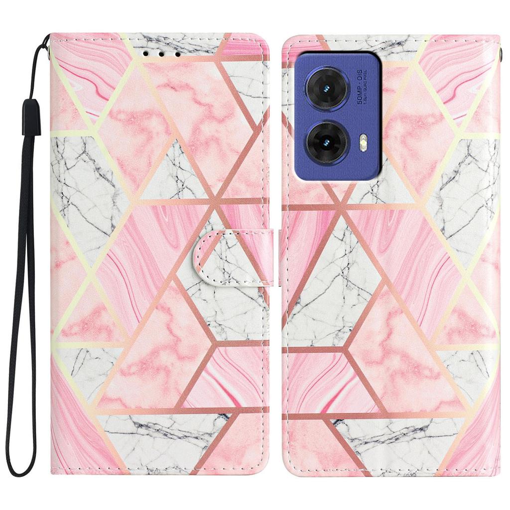 For Motorola Moto G85 5G Wallet Case PU Leather Pattern Printing Stand Phone Cover with Strap